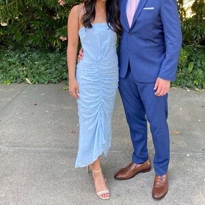 NBD Blue Strapless Dress
